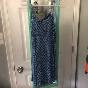 Blue and white flare dress